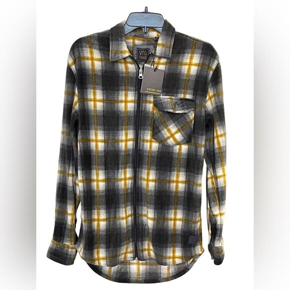 New ~ VTG 1946 ~ NORDSTROM Plaid Long Sleeve Zip-Up Shirt Size Small. FALL - Picture 1 of 5